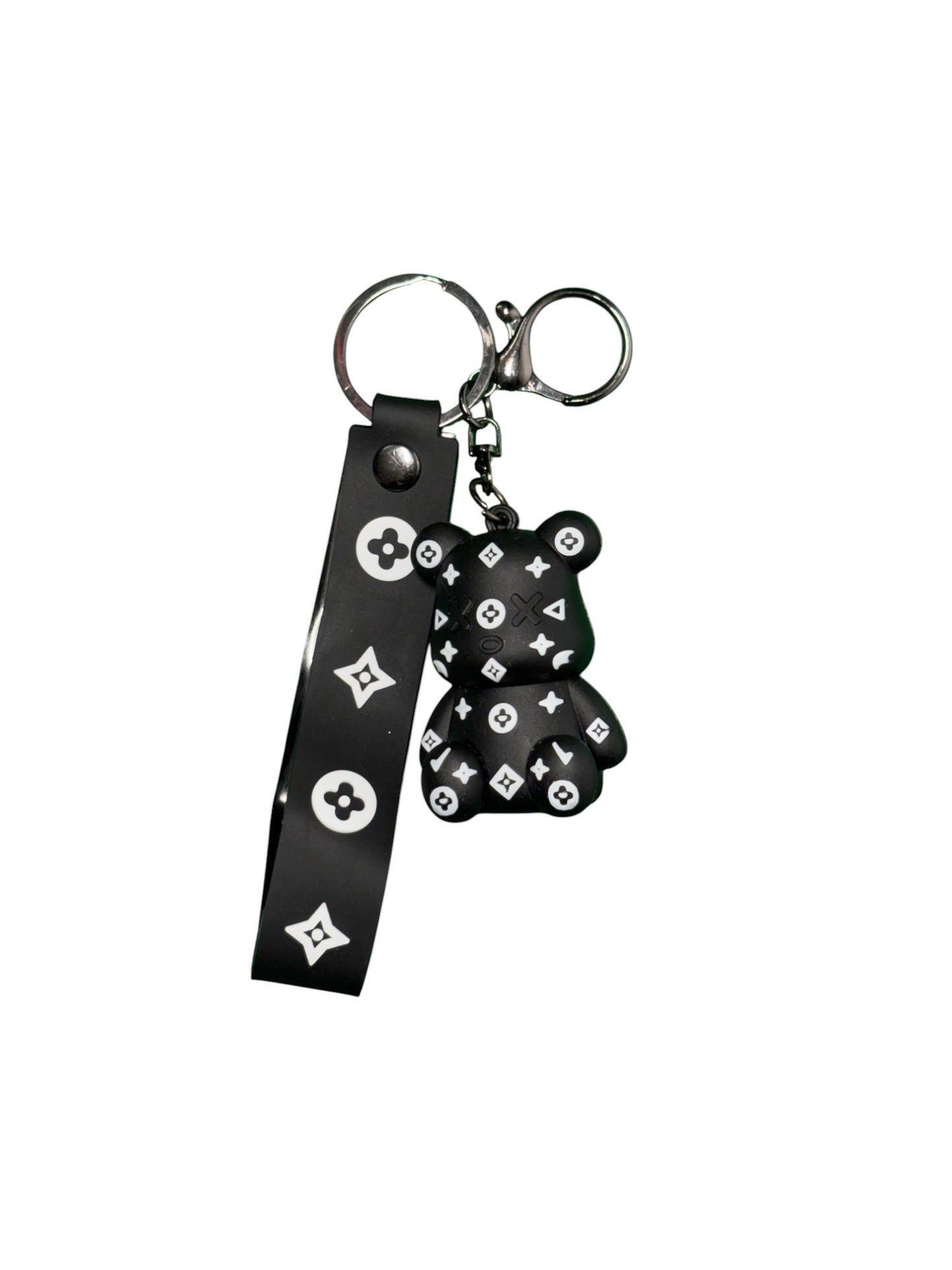 Trendy Bear Shape Rubber Keychain | Stylish Designer Strap Keyring for Bike, Car & Bags