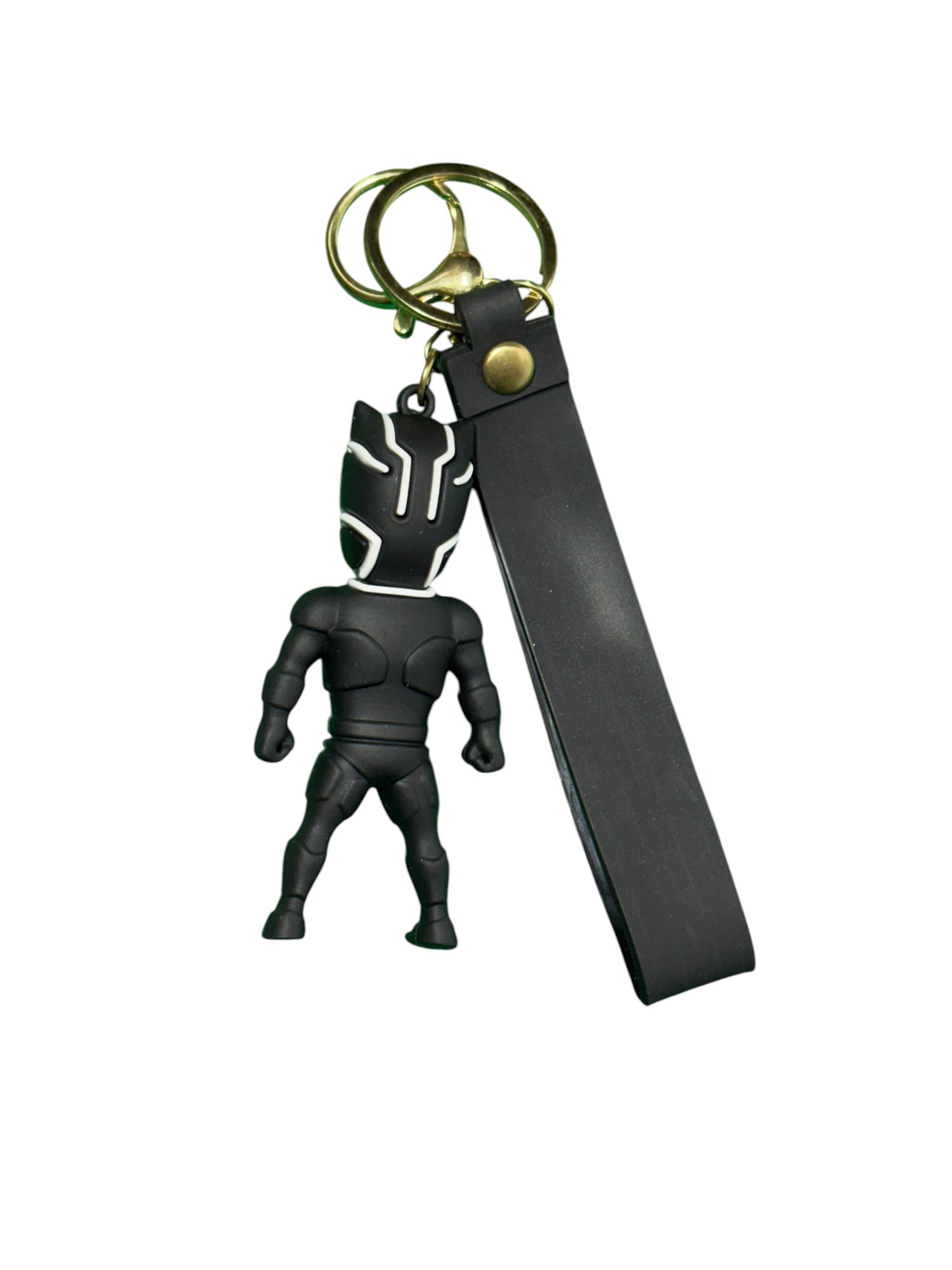Marvel Black Panther Figurine Keychain with MARVEL Logo Strap