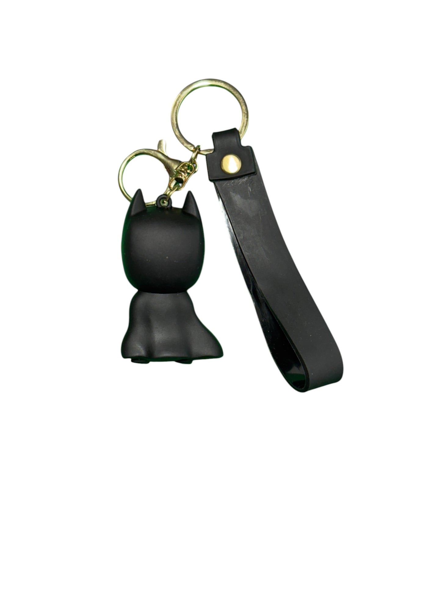 Cute Chibi Batman Keychain | Superhero Silicone Keyring with Avengers Strap | DC Comics Fan Gift for Keys, Bags,