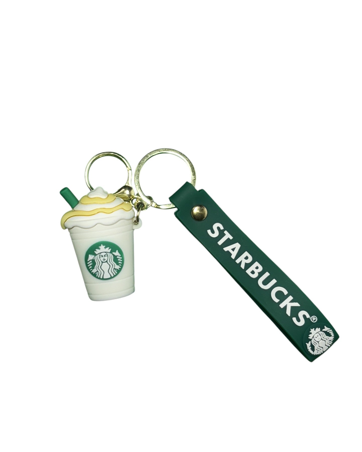 Starbucks Frappuccino Keychain with Wristlet Strap - Coffee Cup Bag Charm & Key Holder