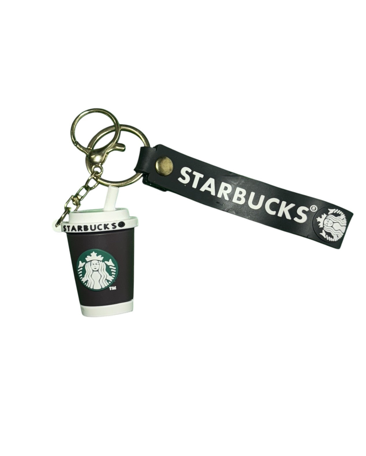 Starbucks Frappuccino Keychain with Wristlet Strap - Coffee Cup Bag Charm & Key Holder