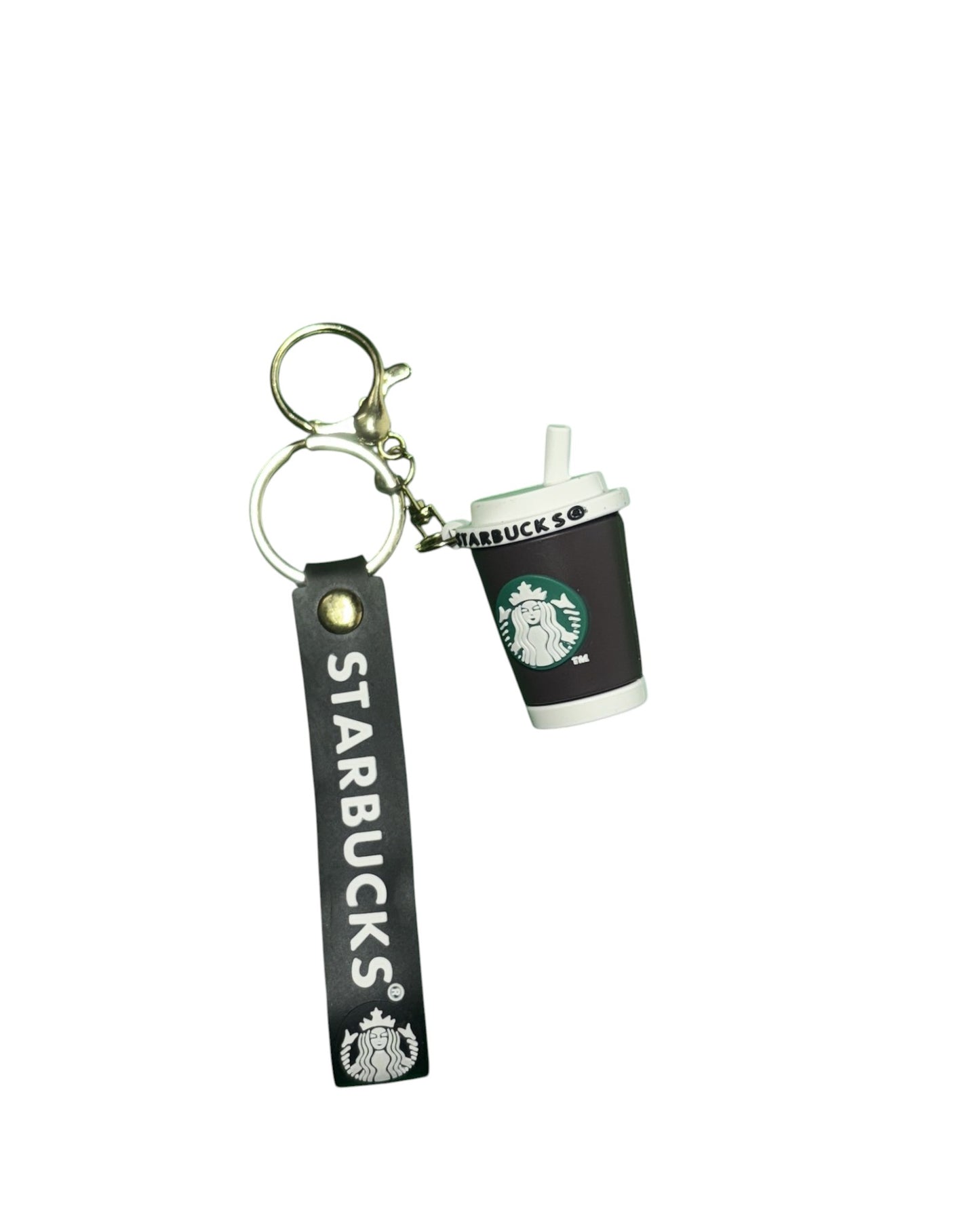 Starbucks Frappuccino Keychain with Wristlet Strap - Coffee Cup Bag Charm & Key Holder