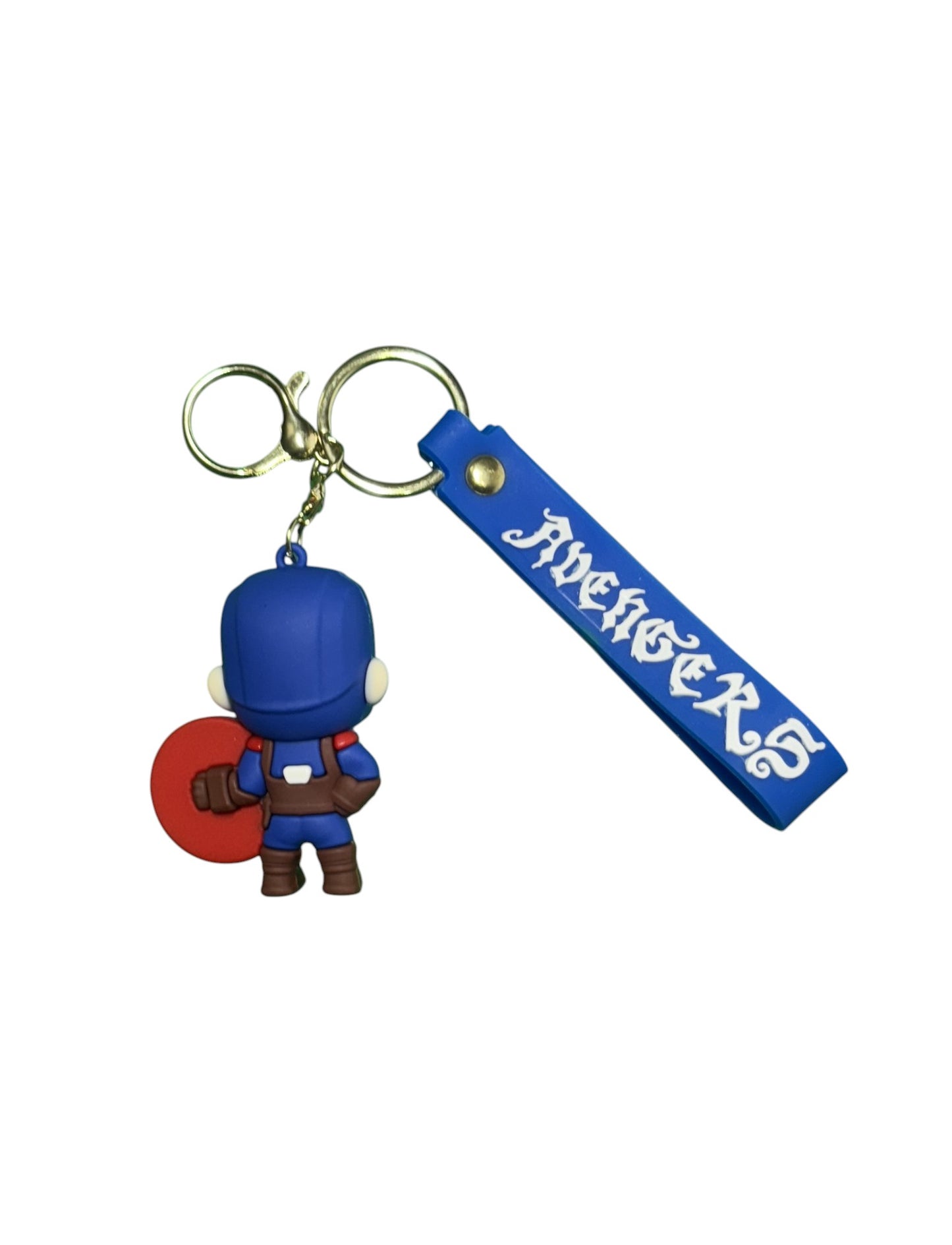 Captain America Superhero Keychain with Avengers Wristlet Strap - Marvel Fan Collectible & Bag Charm