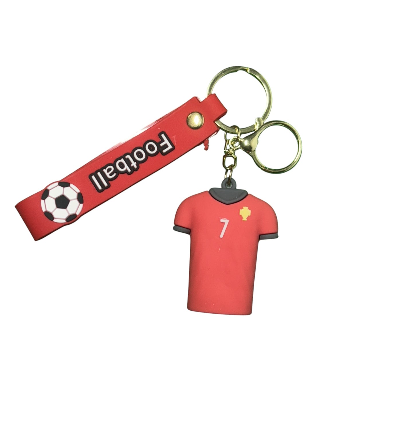Football Player & Football PVC Keychain - Soccer Fan Collectible