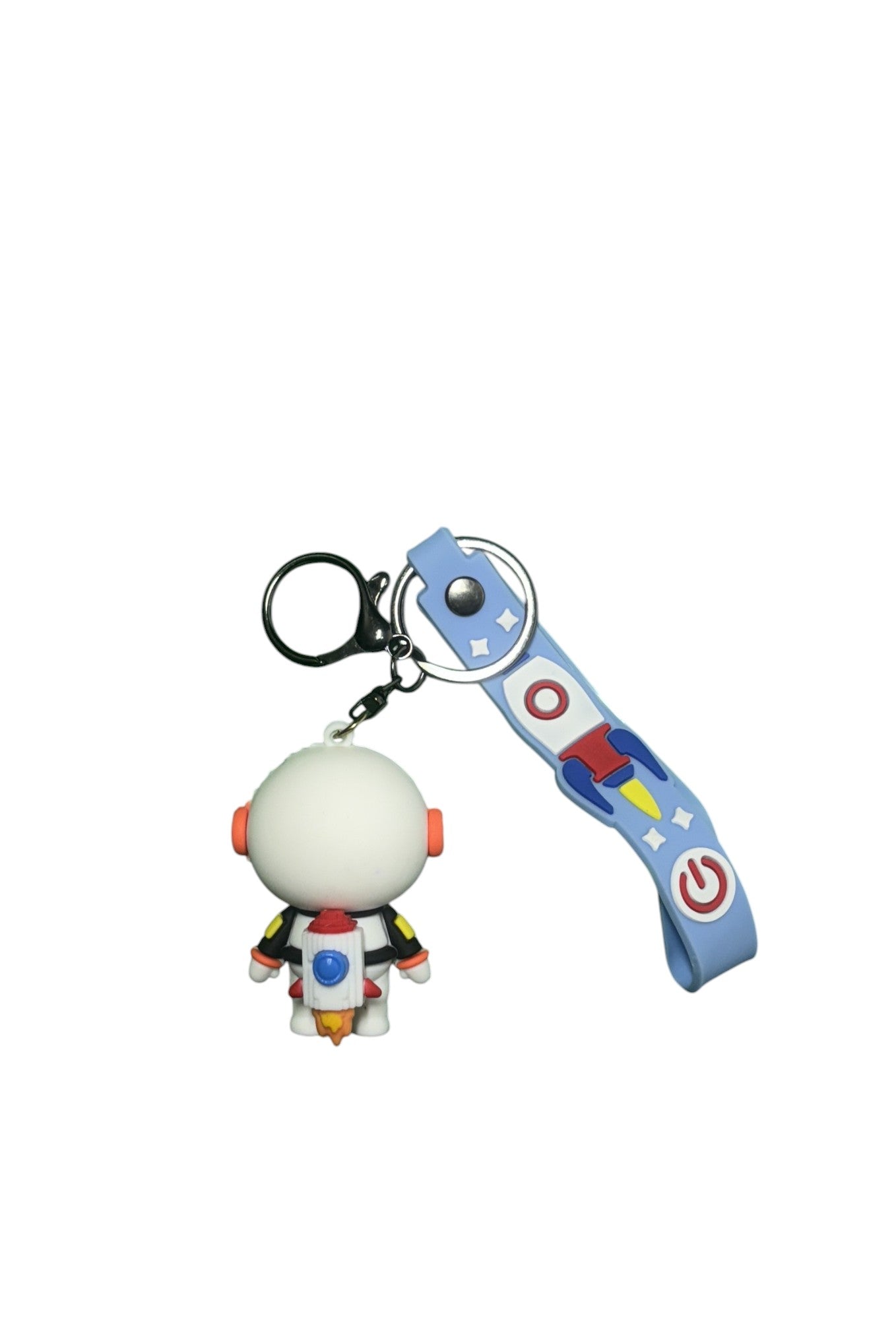 Adorable Astronaut & Rocket Ship PVC Keychain - Sci-Fi Space Lover Gift