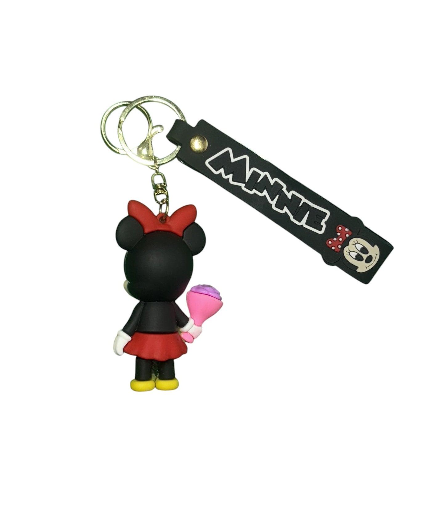 Minnie Mouse Keychain with Logo Strap - Classic Disney Fan Accessory & Gift