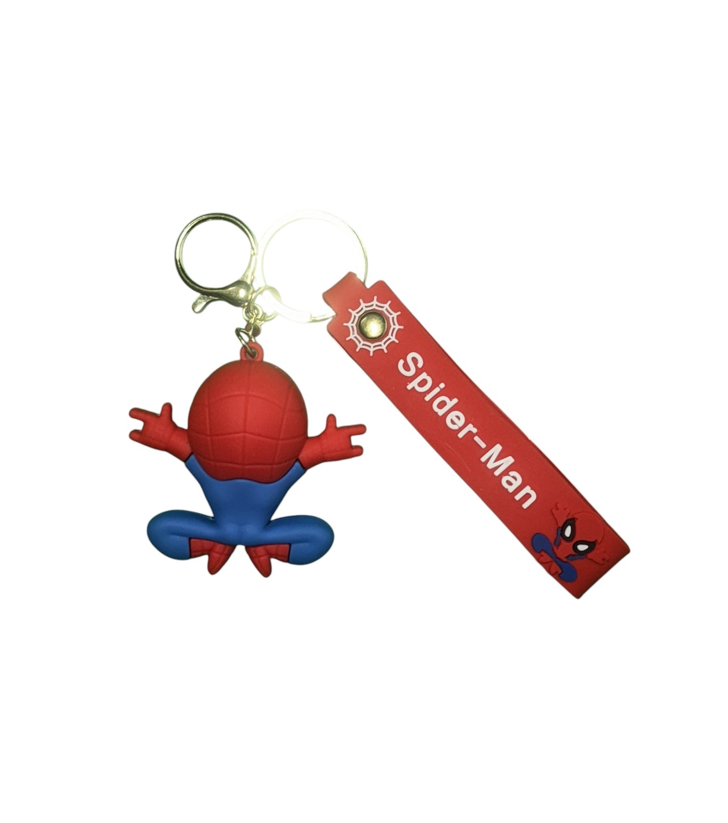 Classic Spider-Man Keychain in Sitting Pose - Red & Blue Suit Superhero Figure