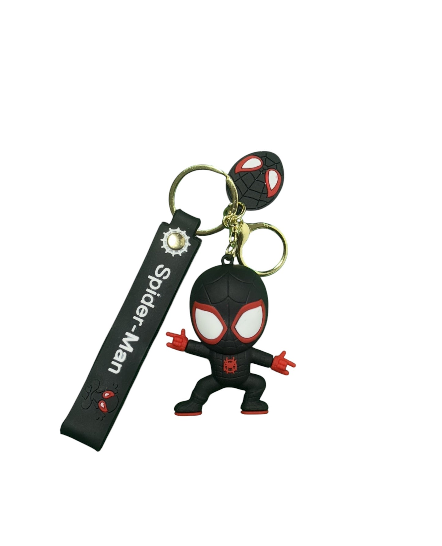 Miles Morales Spider-Man Keychain with Strap | 3D Chibi Figure & Bag Charm