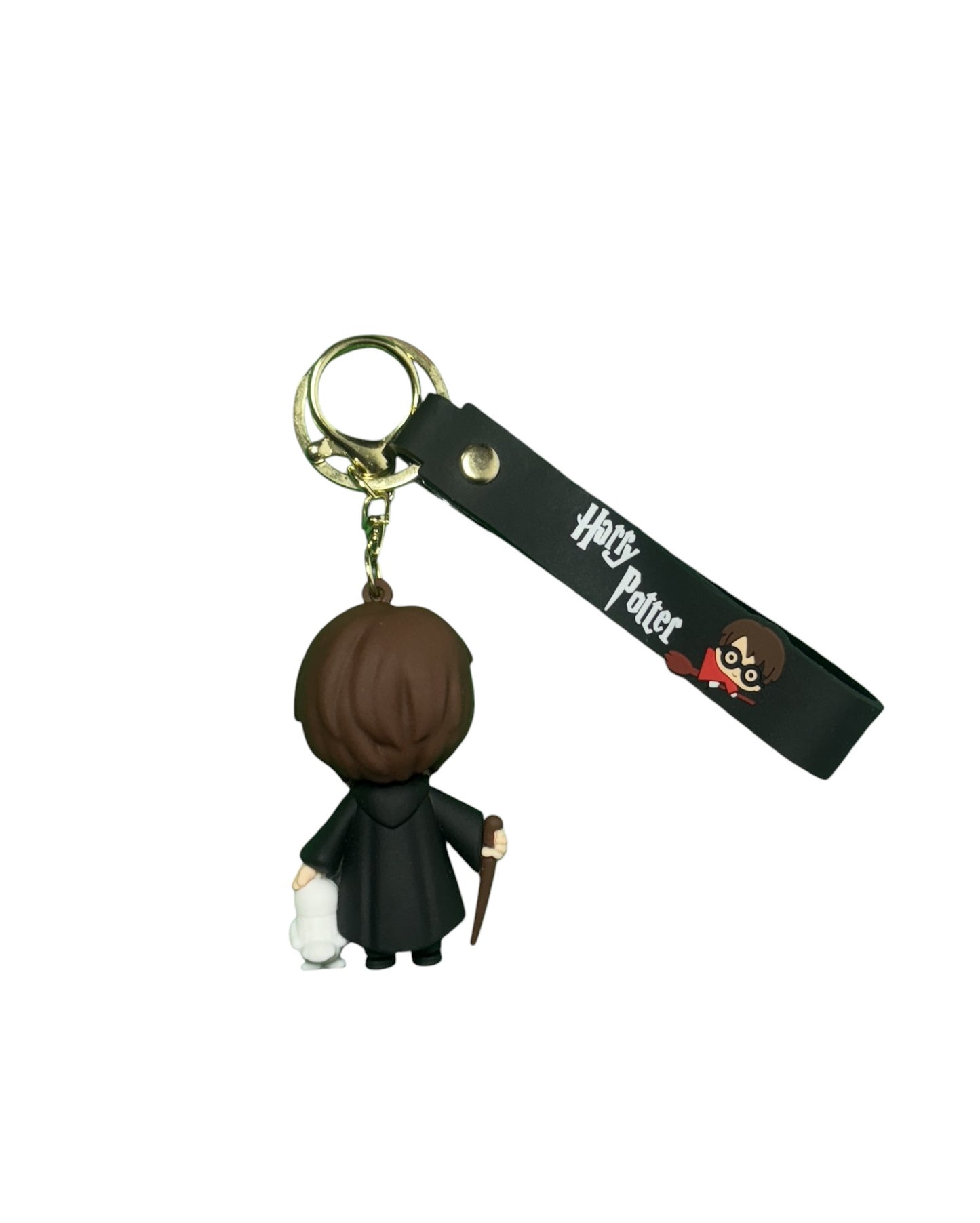 Harry Potter 3D Figurine Keychain | With Hedwig & Wand | Wizarding World Collectible