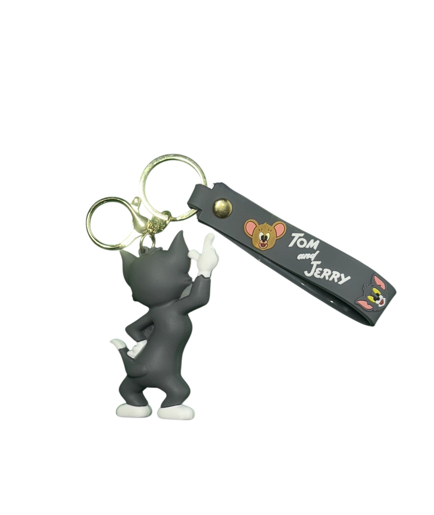 Tom and Jerry 3D Figurine Keychain | Classic Cartoon Collectible | With Logo Strap