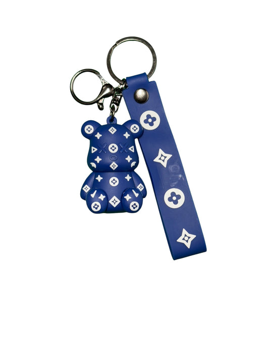 Stylish Monogrammed Teddy Bear Keychain with Lanyard