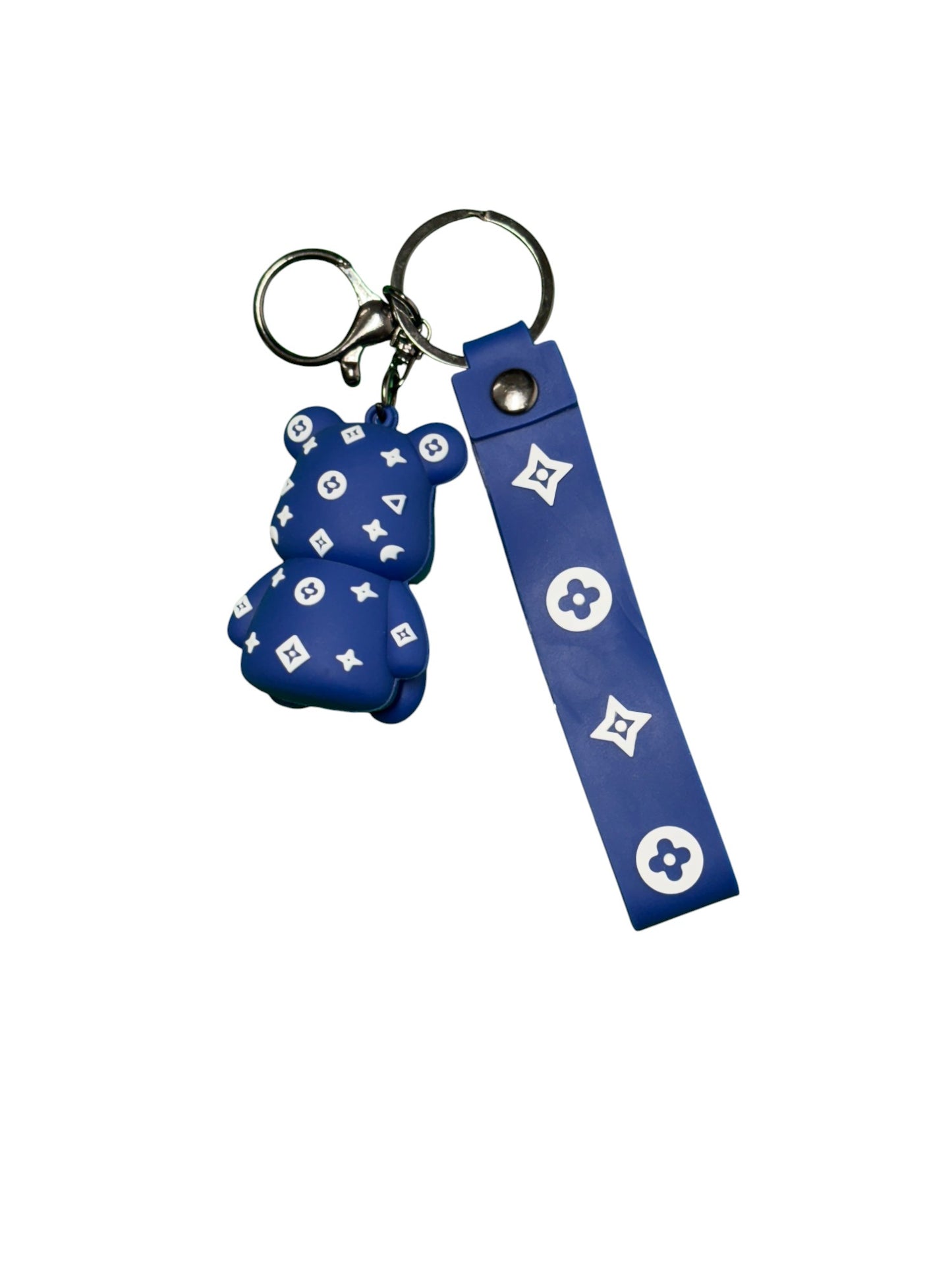Stylish Monogrammed Teddy Bear Keychain with Lanyard
