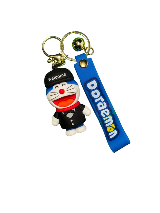 Cute Doraemon in a Tuxedo Keychain with Lanyard and Bell