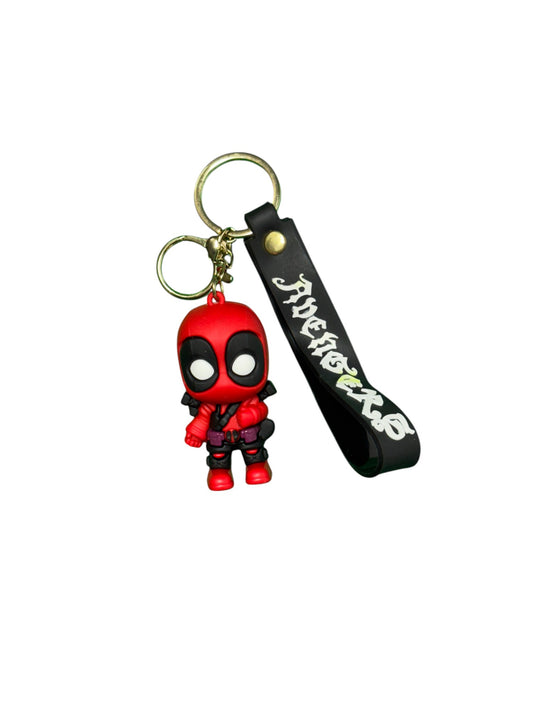 Deadpool Chibi Figurine Keychain with "Avengers" Lanyard