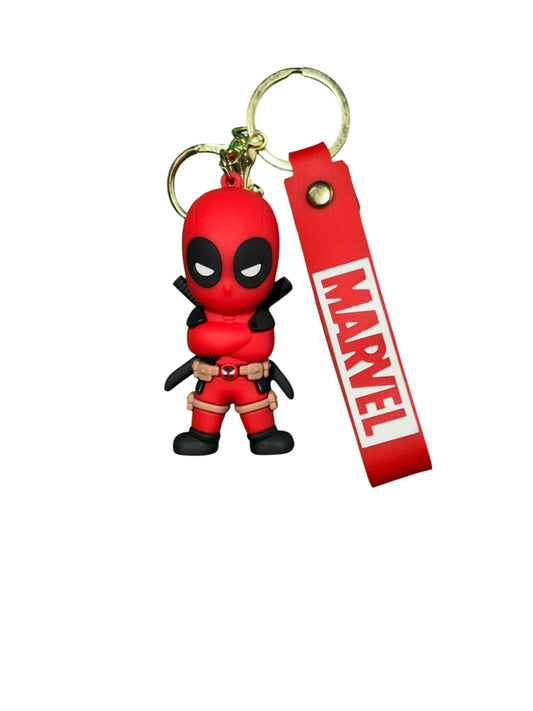 Deadpool Chibi Figurine Keychain with Marvel Lanyard