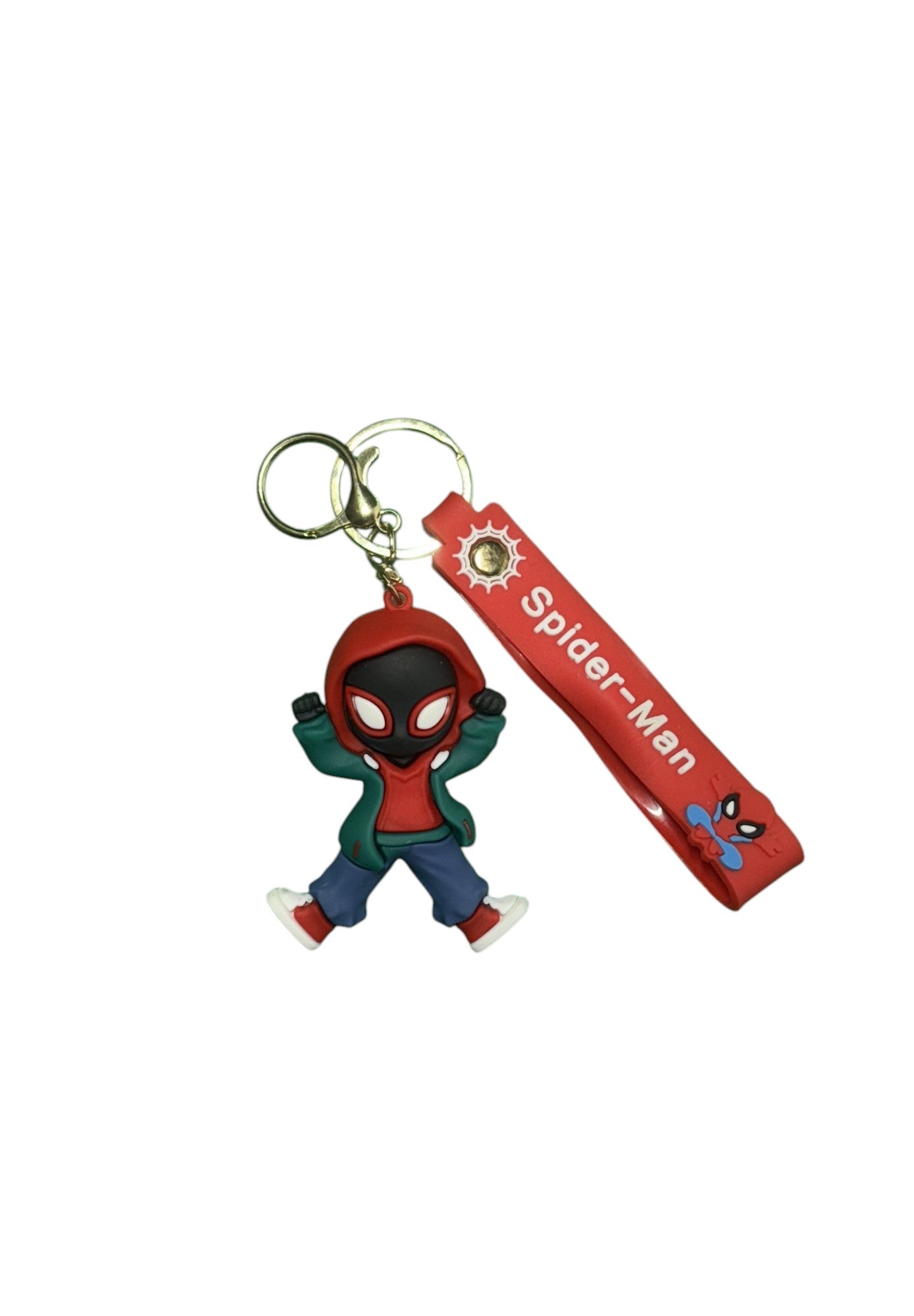 Miles Morales Spider-Man Keychain - Chibi Style Marvel Collectible with Lanyard