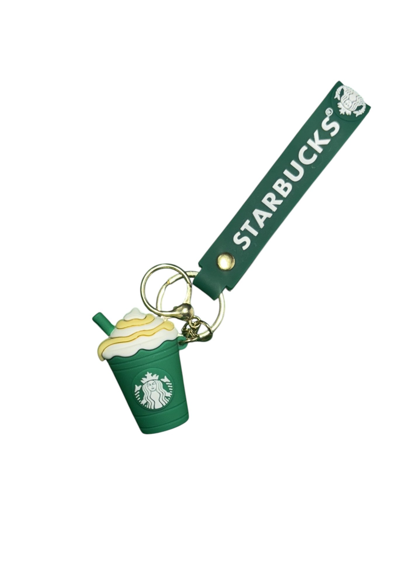 Starbucks Frappuccino Keychain with Wristlet Strap - Coffee Cup Bag Charm & Key Holder