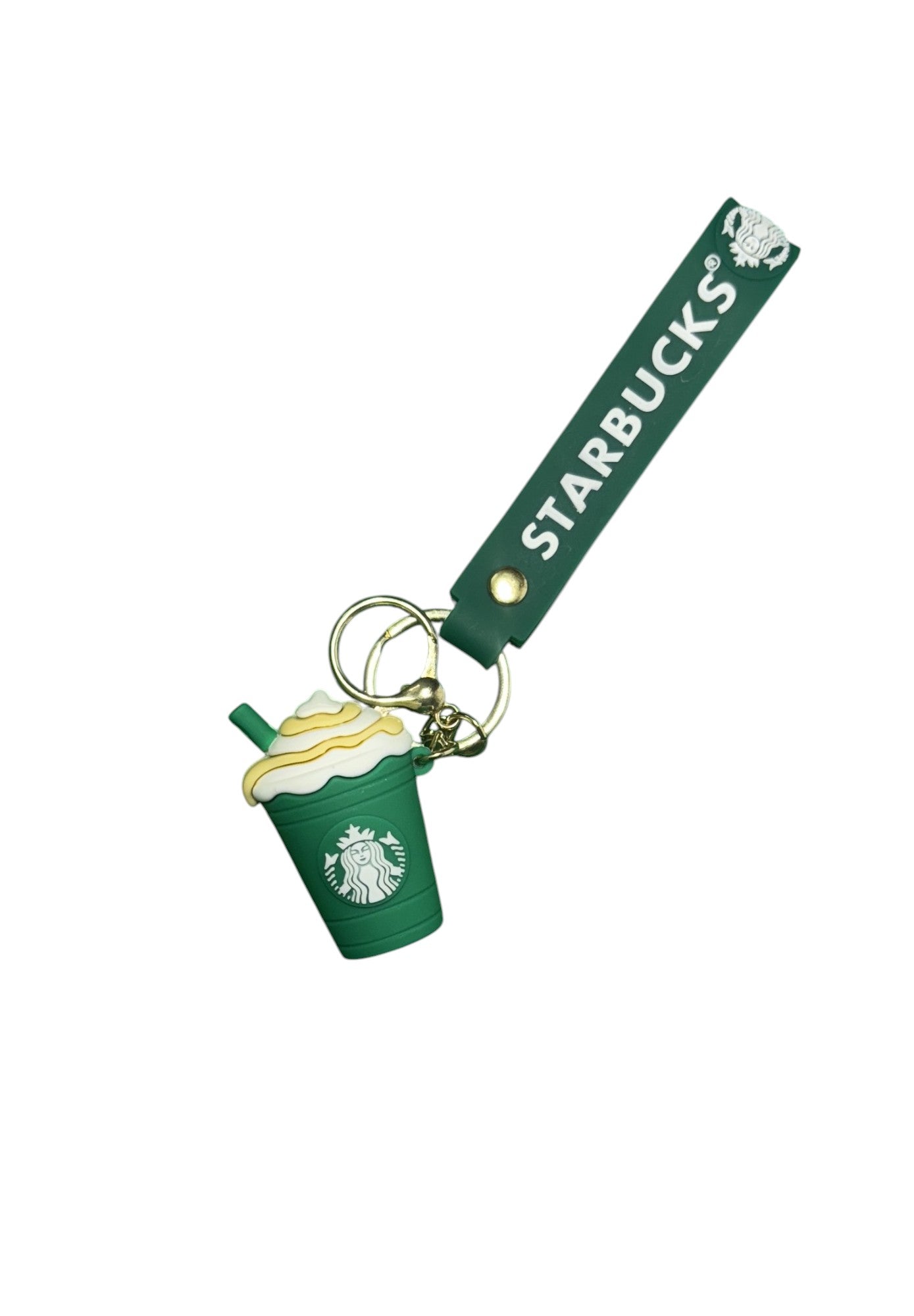 Starbucks Frappuccino Keychain with Wristlet Strap - Coffee Cup Bag Charm & Key Holder