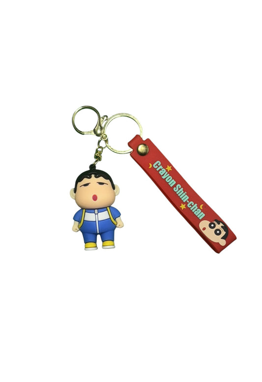 Crayon Shin-chan & Logo PVC Keychain - Cute Anime Manga Collectible