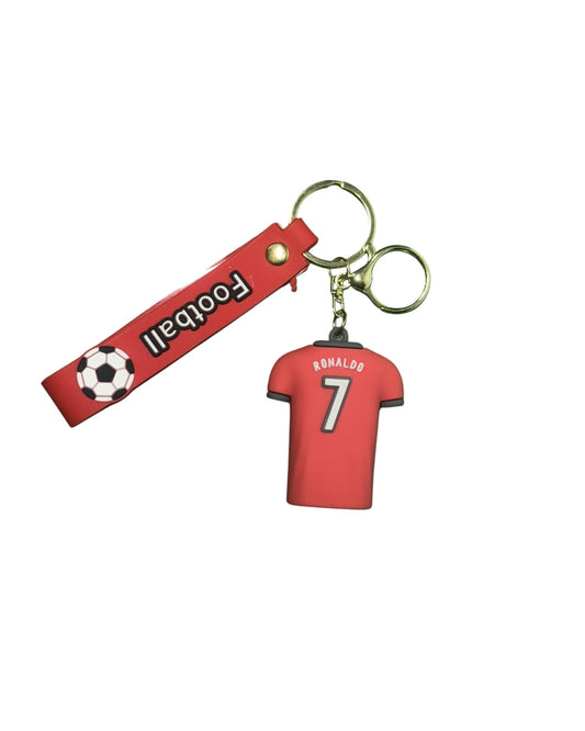 Football Player & Football PVC Keychain - Soccer Fan Collectible