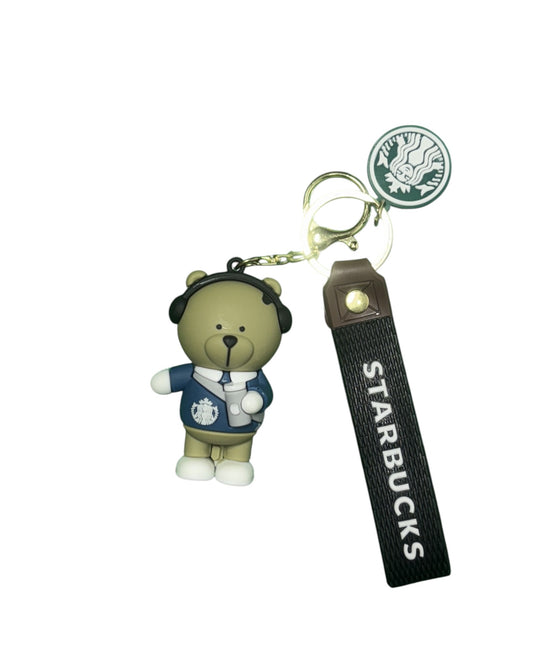 Starbucks Barista Bear PVC Keychain - Coffee Lover & Collector's Item