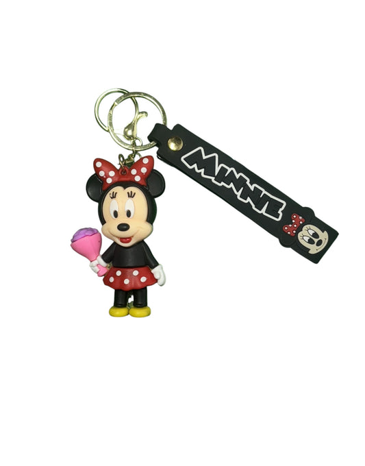 Minnie Mouse Keychain with Logo Strap - Classic Disney Fan Accessory & Gift