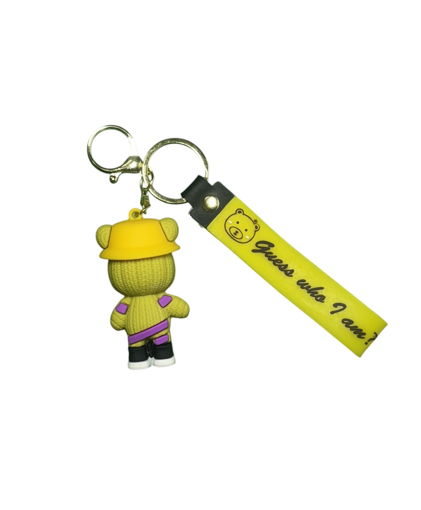 Guess Who I Am?" Teddy Bear Keychain - Soft Plush Accessory & Fun Gift
