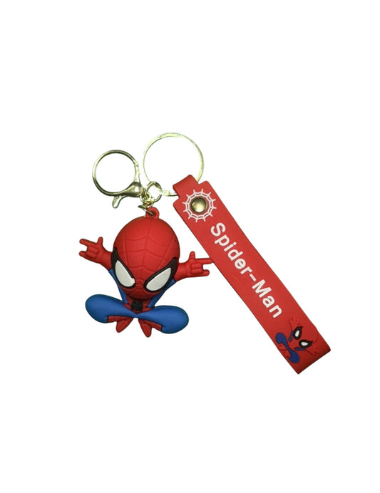 Classic Spider-Man Keychain in Sitting Pose - Red & Blue Suit Superhero Figure