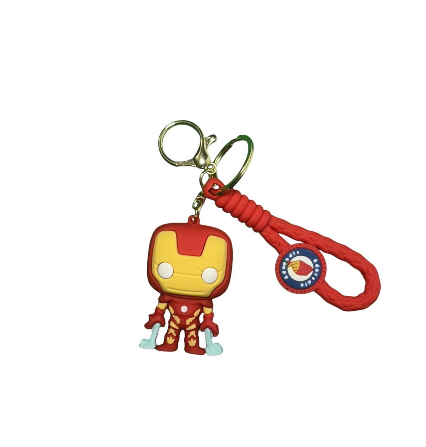 Iron Man Funko Pop! Style Keychain with Braided Lanyard | Marvel Avengers Superhero Bag Charm | Gift for Comic Book Fans