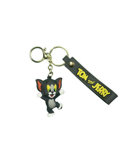 Tom and Jerry Keychain | Playful Tom the Cat PVC Rubber Keyring | Classic Cartoon Character Bag Charm | Nostalgic Fan Gift