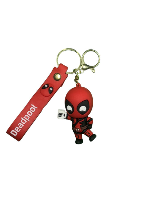 Deadpool "Chibi" 3D Figurine Keychain | Marvel Comics Superhero Collectible | With Logo Tag & "Like Me" Mug
