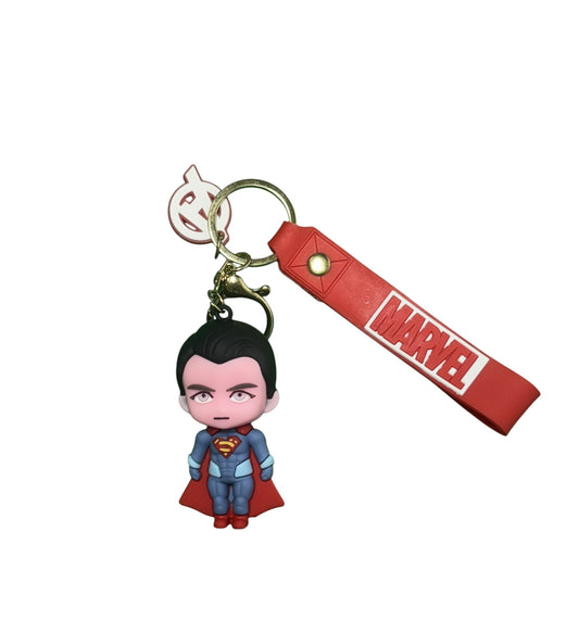 Superman 3D Figurine Keychain | DC Comics Superhero Collectible | With Logo Strap & Cape Charm