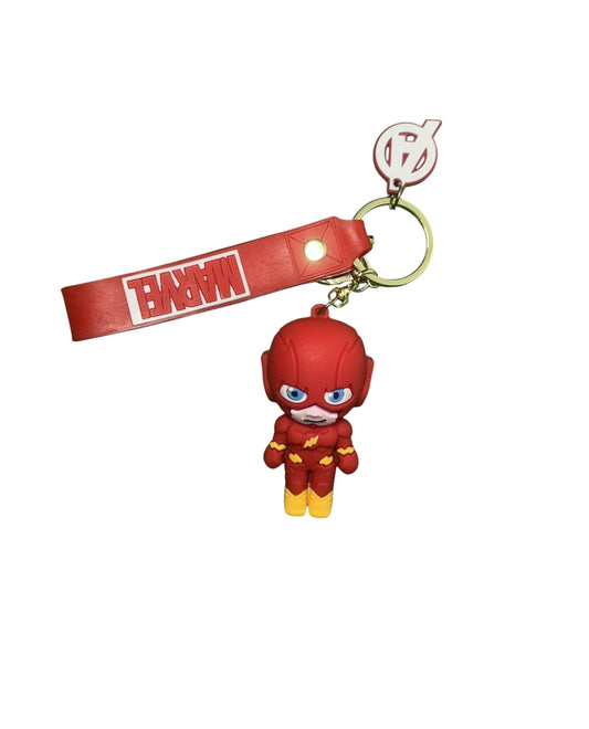 The Flash 3D Figurine Keychain | DC Comics Superhero Collectible | With Logo Strap & Lightning Bolt