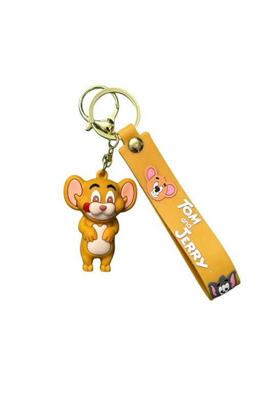Tom and Jerry 3D Figurine Keychain | Classic Cartoon Collectible | With Logo Strap