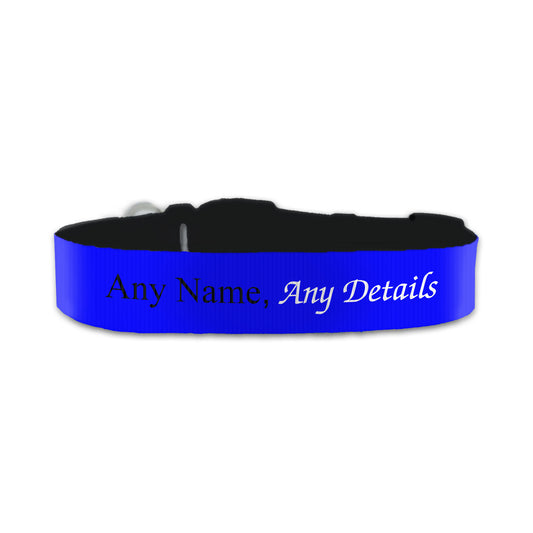 Personalised Small Dog Collar with Blue Background Image 1