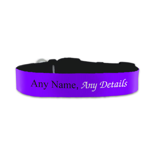 Personalised Small Dog Collar with Purple Background Image 1