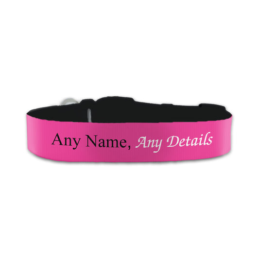 Personalised Small Dog Collar with Pink Background Image 1
