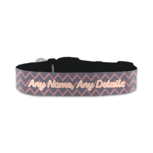 Personalised Small Dog Collar with 70s Vibe Background Image 1