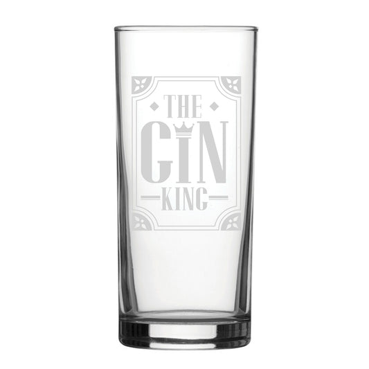 The Gin King - Engraved Novelty Hiball Glass Image 1