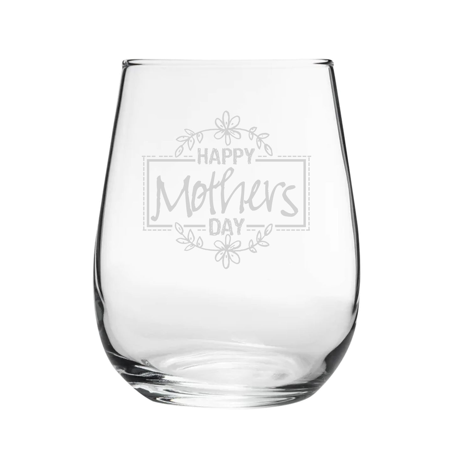 Happy Mothers Day Design - Engraved Novelty Stemless Wine Gin Tumbler Image 2