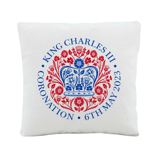 Printed Commemorative Coronation of the King Cushion and Cover Image 1