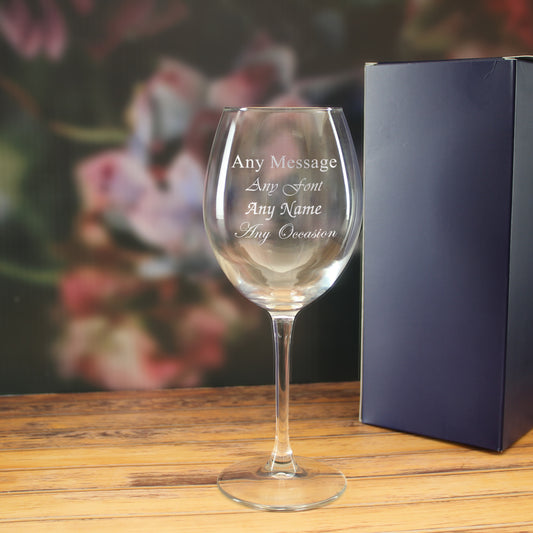 Engraved Enoteca 19oz Large Wine Glass With Gift Box Image 1