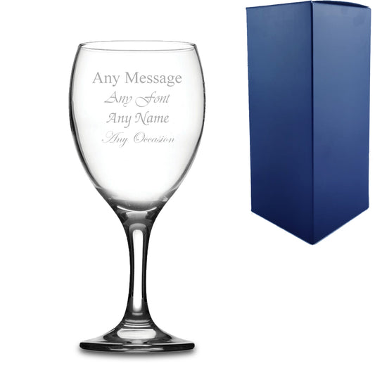Engraved 12oz Imperial Wine Glass with Gift Box Image 1