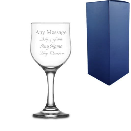 Engraved 240ml Nevakar Wine Glass With Gift Box Image 1