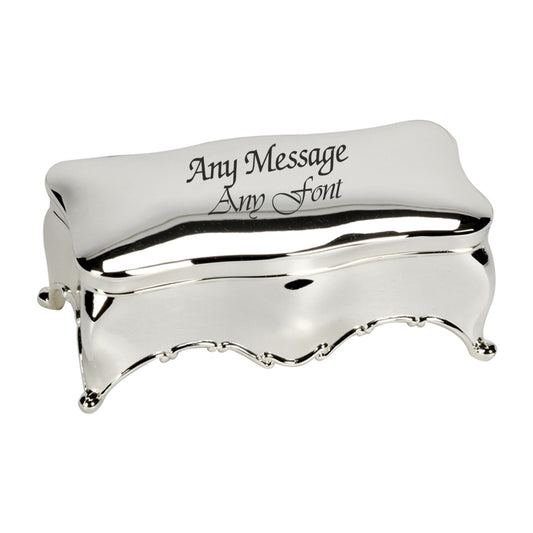 Engraved Silver Plated Westminster Trinket Box Image 1