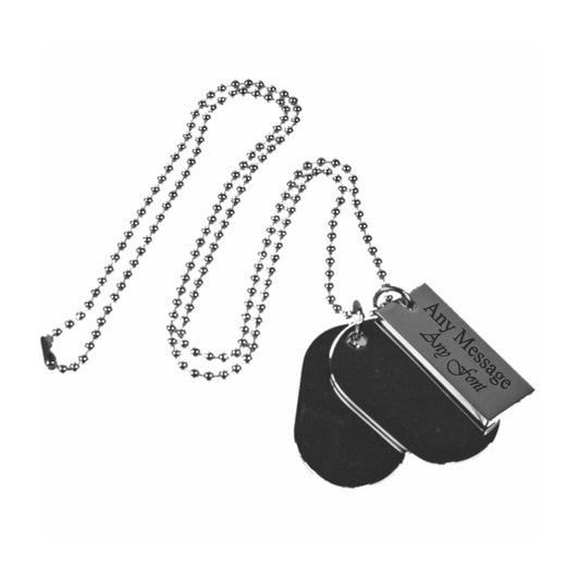 Engraved Stainless Steel Dog Tag Necklace with Rectangle Tag Engraved Image 1