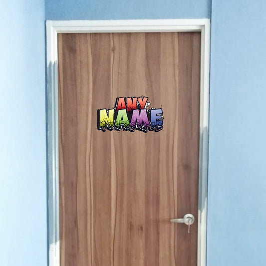 Personalised Multicoloured Graffit Sticker Perfect For Bedroom Doors or Wall Any Name Printed Simply Peel and Stick - 300mm wide Image 1