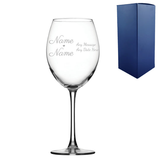Engraved Wedding Enoteca Wine Glass, Gift Boxed Image 1