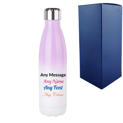Printed Lilac Gradient Thermal Bottle, Any Message, Stainless Steel 500ml/17oz Image 2