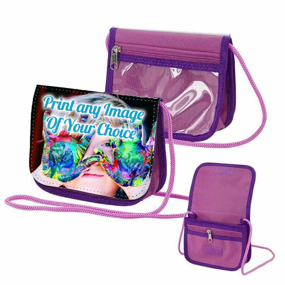 Personalised Printed Sling bag - Pink and Purple Image 2